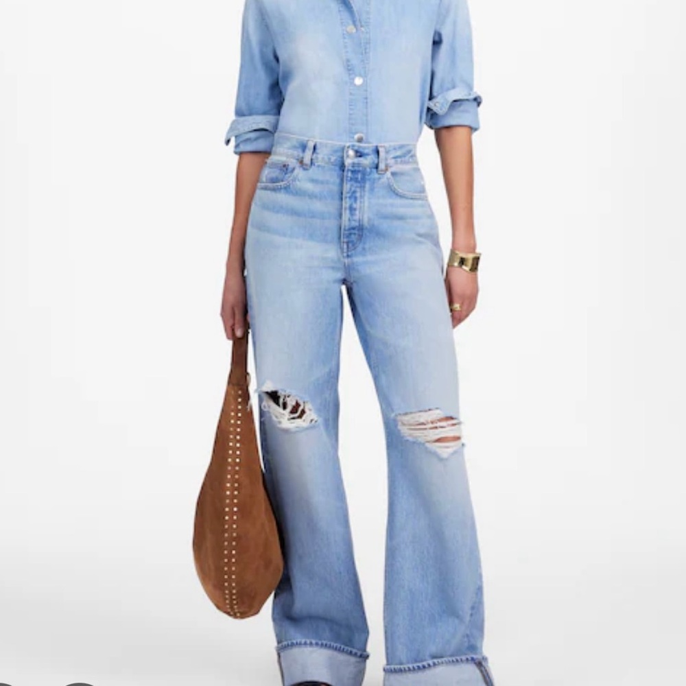 Madewell Low-Slung Baggy Jeans in Light Blue